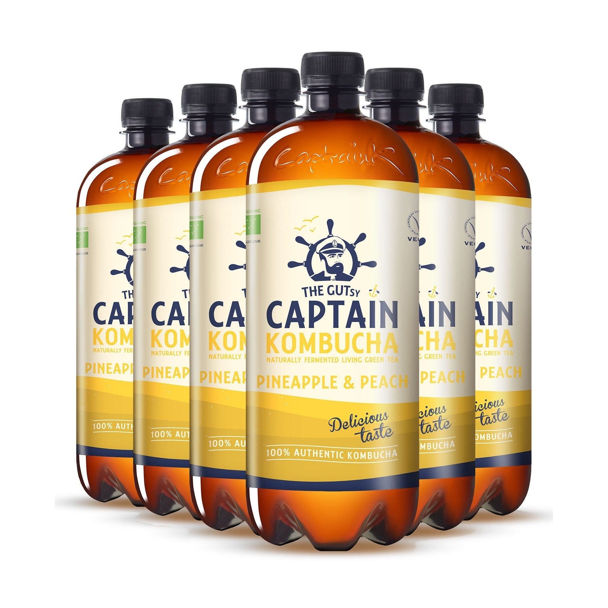GUTsy Captain Kombucha - Ananas en Perzik 6 x 1L