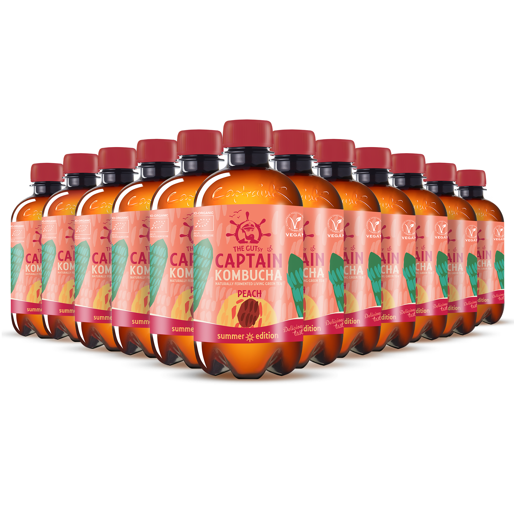 GUTsy Captain Kombucha - Zomerperzik 12 x 400ml
