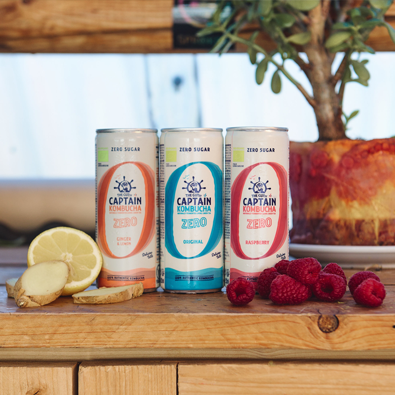 GUTsy Captain Kombucha Zero - Multi-Smaak pak CANs 20 x 250ml