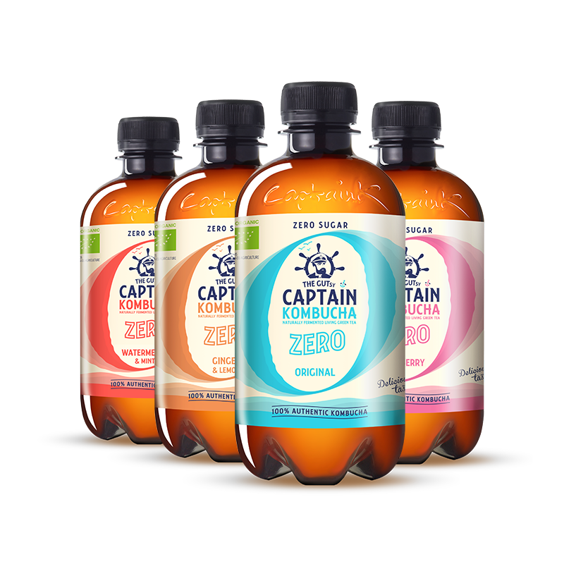 GUTsy Captain Kombucha Zero - Proefpakket 4 x 400ml