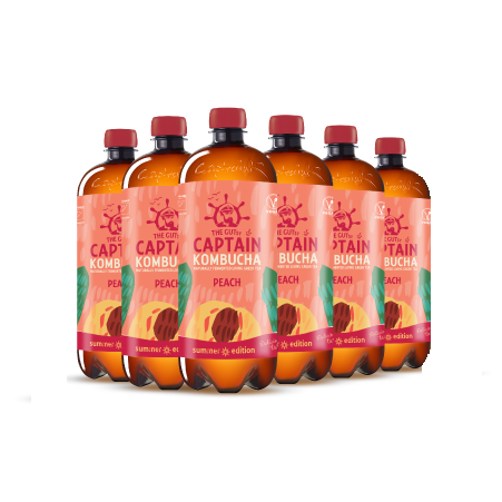 GUTsy Captain Kombucha - Zomerse Perzik 6 x 1L