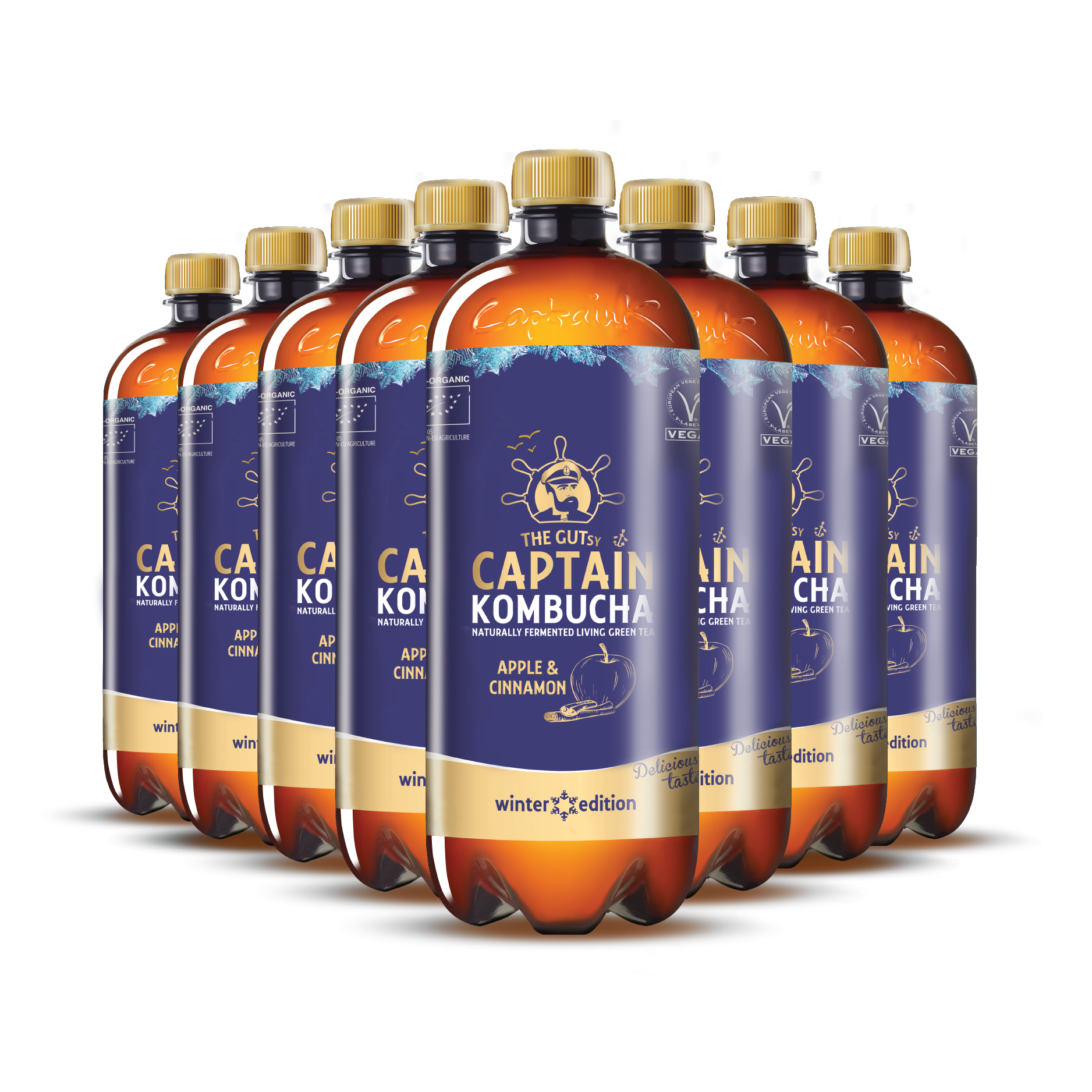 GUTsy Captain Kombucha - Appel en Kaneel - Wintereditie 8 x 1L